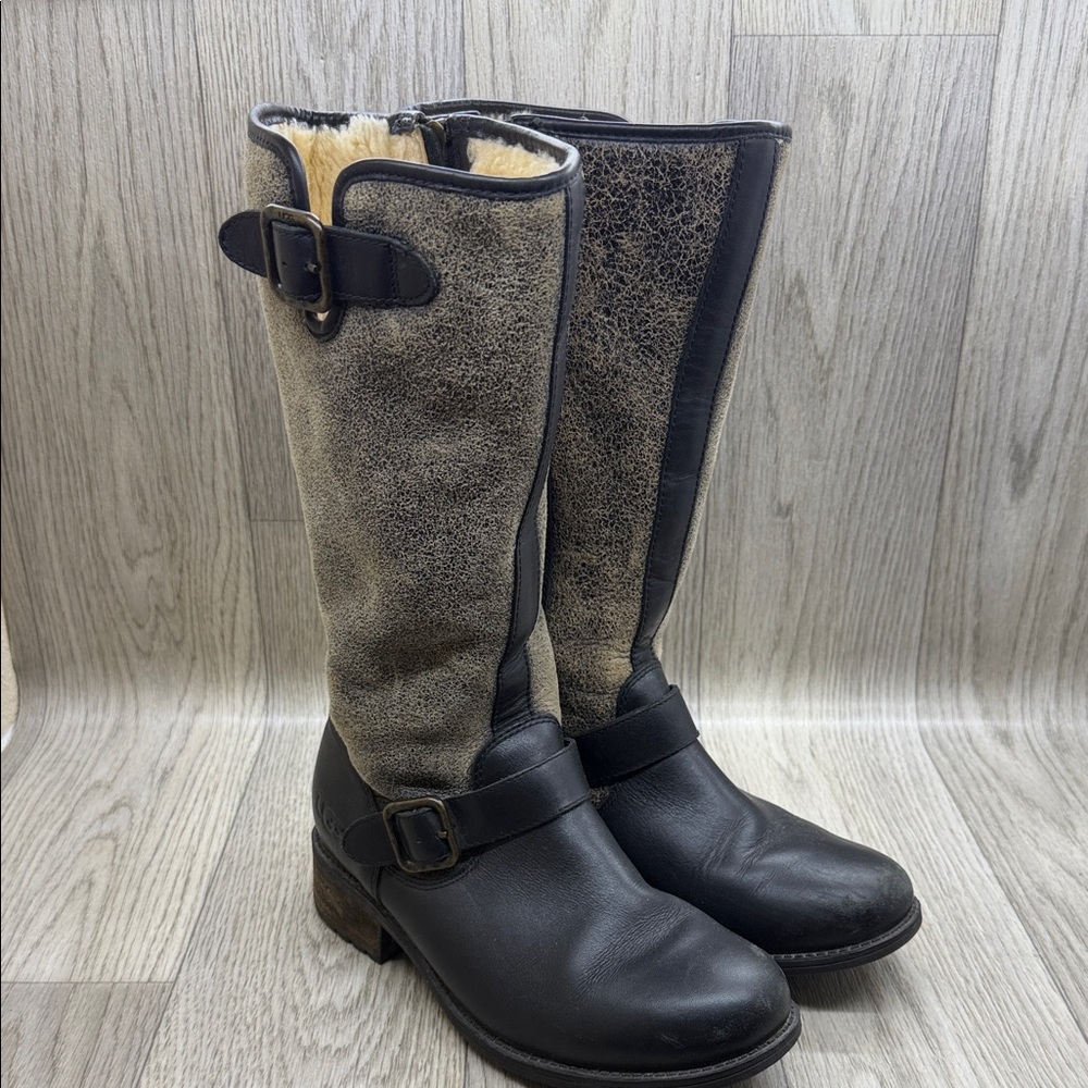 UGG Black and Tan Winter Boots